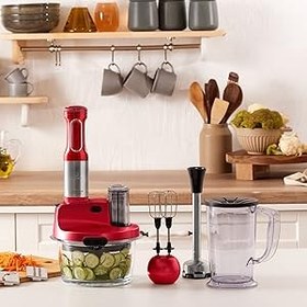 Resim Karaca Mm Prosteel 2500 Cam Mutfak Robotu Imp Red-Inox 