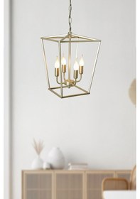 Resim Luzarana Cage Sarı Metal Gövde Rustik Tasarım Lüx Avize SARI 