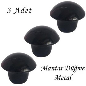 Resim 3 Adet Siyah Mantar Düğme Kulp Mobilya Çekmece Dolap Kapak Kulbu Metal Kulp Aksesuarları Vidalı 