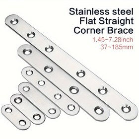 Resim 2/4/10 adet Düz Düzleştirme Braketleri, 3.81-18.54 Cm Paslanmaz Çelik Tamir Plakaları, Tamir Sabitleme Braketleri, Ağır Hizmet Düz Tamir Birleştirme Plakaları 