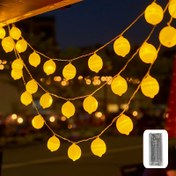 Resim 1 Paket 200.0cm 10 LED Limon Şekilli Dekoratif Işık, Pille Çalışan Oda Aydınlatması, Dış Mekan, İç Mekan, Yatak Odası, Düğün ve Parti Dekoru, Gece Pazarı Kamp Atmosferi Işıkları (Pil Dahil Değildir) 