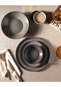 Resim Madame Coco Bondy 6 Kişilik 24 Parça Yemek Takımı - Koyu Gri 8684427026229 Gri 