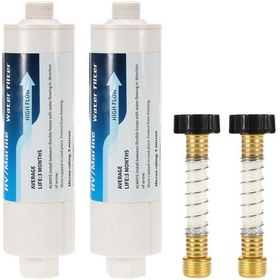 Resim Qingmipy K8668 Karavan Su Filtresi 2 Adet - 5 Mikron, 3 Aylık Ömür, 20-100 Psi, 34-100 F, Hortum Korumalı 
