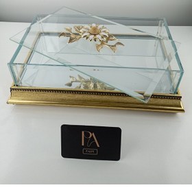 Resim Aynalı Kutu Gondol Şekerlik Sunumluk Söz Nişan Kız İsteme Çikolatalık Dekoratif Obje Biblo Süs Eşya 50 Gold 