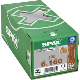 Resim Spax Ahşap Konstrüksiyon Vidasıhı.force 6 x 160 mm 100'lü Yarım Dişli Pul Başlı 