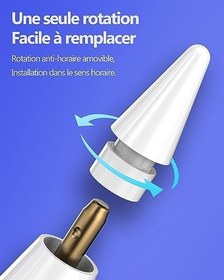 Resim Apple Pencil için yedek uç (4 adet) iPad Generation için giriş kalemi 1. nesil kurşun kalem kalem uçları için yedek aksesuar adaptörü 