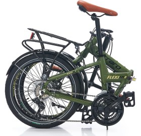 Resim Carraro Flexi 121D 350H 20" 21-V Md Mat Haki-Yeşil-Siyah Katlanır Bisiklet 