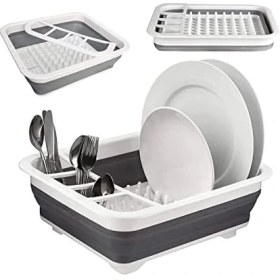 Resim Katlanabilir Bulaşık Kurutmalık, Yer Kaplamaz Minimal Tabaklık 