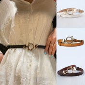 Resim 1 adet Kadın Ayarlanabilir Bel Kemeri - Zarif Altın Tonlu Toka & Pürüzsüz Yüzey, Elbiseler, Montlar, Ceketler için Esnemeyen Yapılı Kesim 