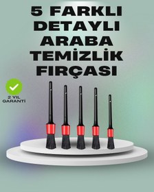 Resim 5'li Araç Temizlik Fırça Seti-detaylı Temizlik İçin Çok Amaçlı Fırçalar 