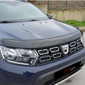 Resim MKG Dacia Duster 2018 Ve Üzeri Ön Kaput Koruyucu Rüzgarlığı Piano Black 3.2 Mm Kalın Plastik 