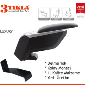 Resim Lüks Set Fiat Linea 2012 Delmesiz Çelik Ayaklı Gri-Siyah Kolçak Kol Dayama, Direksiyon Kılıfı 