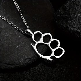 Resim 1 adet Erkekler için Moda Boş Parmak Yüzük Kolye, Hip Hop Tarzı, Çinko Alaşım, Kaplı Beyaz K, Benzersiz Kişilik Takı 