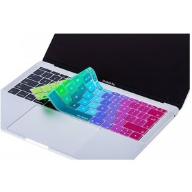 Resim Macbook Pro Klavye Koruyucu 12-13Inc A1708 A1534 Avrupa İngilizce Pembe Yeşil 