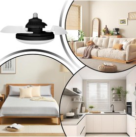 Resim End 3 IŞIK RENKLİ LED IŞIKLI KATLANABİLİR HAYALET KANAT AKILLI TAVAN VANTİLATÖRÜ 