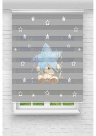 Resim Perdecizade Enxboy Mavi Yıldız Dijital Baskılı Zebra Perde-cocuk Odası-stor Perde Renkli 