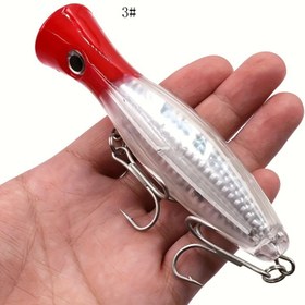 Resim Balıkçılık Yemleri - Levrek, Alabalık, Mercan ve Diğerleri İçin 1 Adet Çok Türden Oluşan 13cm/43g Üstten Su Üstünde Yüzen Popper Yem - ABS Sert Yapay Yem Wobbler 
