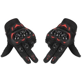 Resim Xindoker Motosiklet Sürüş Eldiveni, Dört Mevsim Kullanıma Uygun, Kayma Önleyici, Dokunmatik Ekran Dostu, Siyah-kırmızı, L Beden 