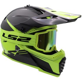 Resim LS2 CHARGER GOGGLES MOTOKROS GÖZLÜK (IRIDIUM CAMLI) NEON SARI 