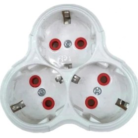 Resim Layfhex Papatya Golyat Topraklı Üçlü Priz Çoğaltıcı 3'lü Fiş Çoğaltma Beyaz 