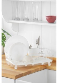 Resim Vienev Lavabo Kenarı Tezgah Üstü Süzgeçli Bulaşıklık Şeffaf 