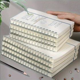 Resim 1 adet, A5/B5, 60 Sayfa, 120 Sayfa, Basit Spiral Bobinli Defter, Yatay Çizgi/Izgara Günlük, Su Geçirmez PP Kapak, Günlük Not, Ofis Malzemeleri, Ofis, Ev, Okul için Not Defteri 