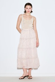 Resim Ruched Chiffon Maxi Skirt Blush - BLUSH / 38 