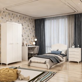 Resim Garaj Home Yıldız 3 Kapaklı Genç Odası Takımı Beyaz 