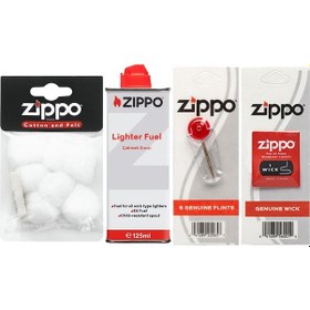 Resim Zippo Çakmak Benzin Taş Fitil Pamuk Keçe Seti 3141-4 