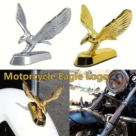 Resim Motorsiklet 3D Ön Çamurluk Kartal Başı Scooter Çamurluk Dekorasyon Modifikasyon Aksesuarları Metal Rozet Emblemi 