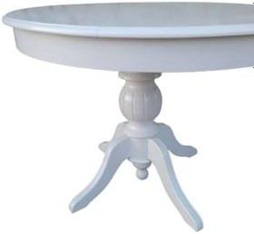 Resim Masa 17363 Baba Ihlamur Ayak Açılır Klasik 100cm Ahşap MDF Beyaz Lake El yapım 