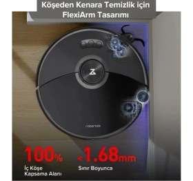 Resim Roborock Ultra Ekstra Kenar Temizleme Sistemi ile S8 Max V Çöp Istasyonlu Akıllı Robot Süpürge-Siyah 