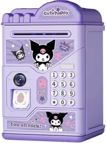 Resim Kuromi Elektronik ATM Kumbara, Şifreli ve Parmak İzi Korumalı, Müzikli, Mor 