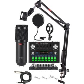 Resim Hype Store BM800 Live Plus Set Efektli Ses Kartı Mikrofon Stand Kayıt Canlı Yayın Seti (Pc ve Telefon) 