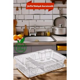 Resim Open Home Concept Tezgah Üstü Bulaşıklık - Tabaklık - Kurutmalık Bulaşık Düzenleyicisi Şeffaf 