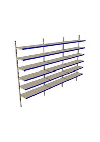 Resim 6 Katlı 3'lü Duvara Monte - Standart Market Rafı Mavi-40x75 Cm Mavi 
