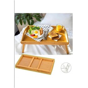 Resim Katlanabilir Ayaklı Bambu Tepsi - Keyif Tepsisi - Yatak Koltuk Sehpa Tepsi 