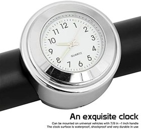 Resim Jemora Evrensel Motosiklet Gidon Metre Bisiklet Saati Su Geçirmez Yedek Motosiklet Bisikletleri için 22mm-25.4mm7/8 ''- 1'' Gidon Siyah Kabuk Siyah Kadran Saat 