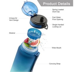 Resim AyrStore Spor Içecek Şişesi 500 ML/800 Ml/1 L, Sızdırmaz, Tritan ve Bisfenol A Içermez, Bisiklet 
