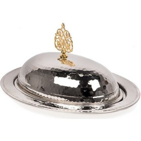 Resim Dmt Gaziantep Bakırdan 40 Cm El Dövmesi Kayık Tabağı İskender Tabağı Ve Sunum Tabağı Sahan 40 Cm 