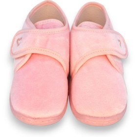 Resim First Step Pembe Kalp Nakışlı Kız Çocuk Cırt Cırtlı Panduf-F-729 