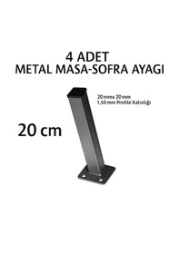 Resim 4lü Katlanır Metal Yer Sofrası Ayağı Yer Masası Ayağı 20 Cm Gri 