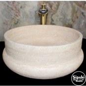 Resim SİPAHİMARBLE Traverten Armut Dizayn Lavabo 