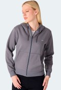 Resim Slazenger MILIO I Kadın Fermuarlı Kapüşonlu Cepli Gri Sweatshirt 