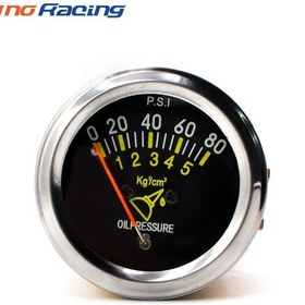 Resim Araba Modifiye Edilmiş Mekanik Yağ Basınç Göstergesi 52mm Evrensel Yarış Aleti Metal Gövde 1169 