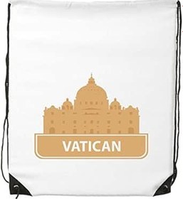 Resim DIYthinker Kadın Vatikan Sarı Kent Simgesi Desenli İpli Sırt Çantası İnce Çizgiler Alışveriş Yaratıcı El Çantası Omuz Environ Tal Polyester Çanta 
