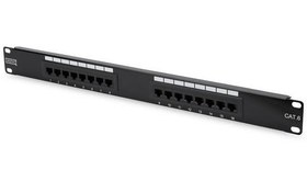 Resim DN-91616U Digitus 19 Inch 16 Port Cat-6 UTP Patch Panel, 50 µ (Mikron), Altın Kontak, Zırhsız 