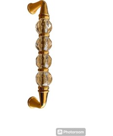 Resim Dekor Sıralı Kristal Top Şeffaf/altın 128 Mm Kulp Altın 