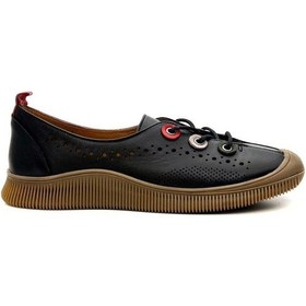 Resim Venüs 2413512y Kadın Hakiki Deri Bağcıklı Baskılı Atom Ayakkabı Siyah 