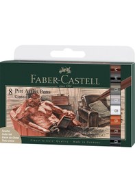 Resim Faber-Castell Pitt Artist Pen Fırça Uç 8'li, Klasik Renkler 